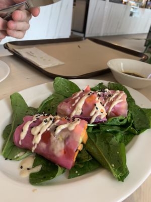 spring rolls at Healthy Be Good in Gran Canaria