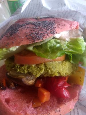 Pinky burger. Delicious. at Healthy Be Good in Gran Canaria