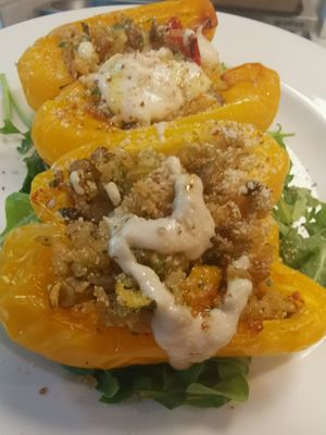 Pimiento relleno at Healthy Be Good in Gran Canaria