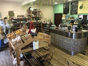 Mini market & diner counter  at Izzy's Market Vegetarian Boutique in Vila Do Bispo