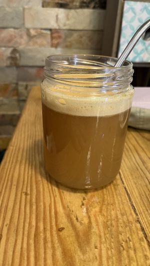 Really tasty fresh apple juice   at Izzy's Market Vegetarian Boutique in Vila Do Bispo