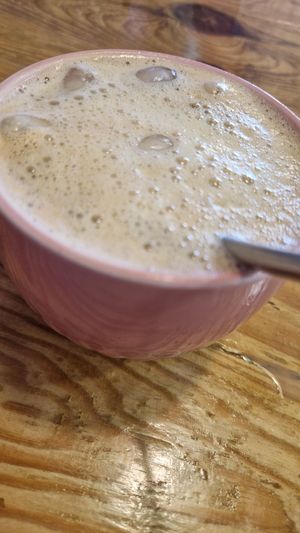 Big iced latte at Izzy's Market Vegetarian Boutique in Vila Do Bispo