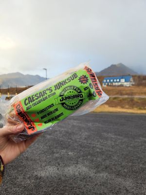 Caesar sub. It was so huge, I saved some for another meal. Completely delicious at Junkyard in Reykjavik