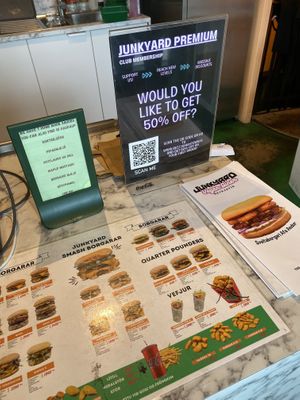 Menu in August 2023  at Junkyard in Reykjavik