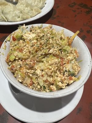 Tofu scramble   at Takhyil Peace Cafe in Dharamshala