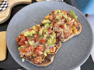 Vegan molletes   at Yah-Yah in Sayulita