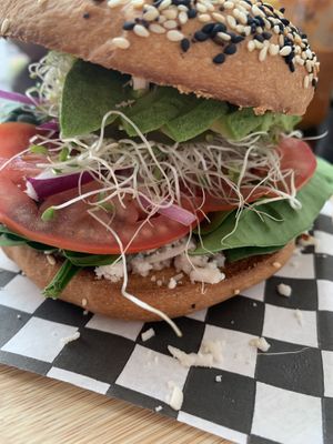 Veggie Bagel  at Yah-Yah in Sayulita