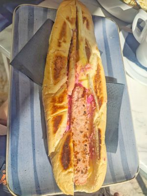 Vegan hotdog at Aperitton in Crete