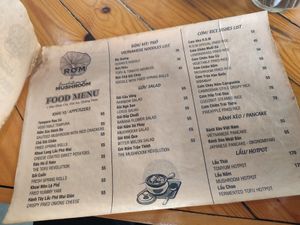 Menu at ROM Vegetarian Restaurant in Hoi An
