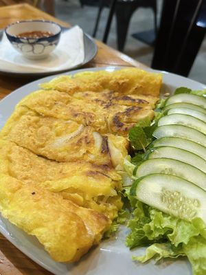 Bánh xèo, Vietnamese pancake (55k VND)  at ROM Vegetarian Restaurant in Hoi An