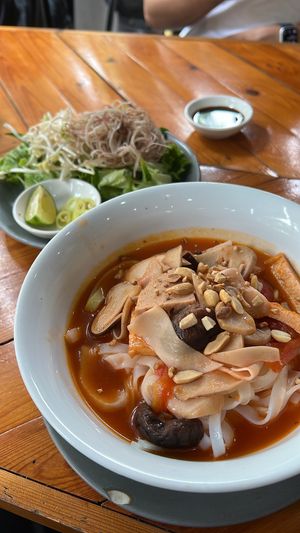 Mi Quang noodles  at ROM Vegetarian Restaurant in Hoi An