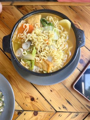 korean style spicy noodle soup  at ROM Vegetarian Restaurant in Hoi An