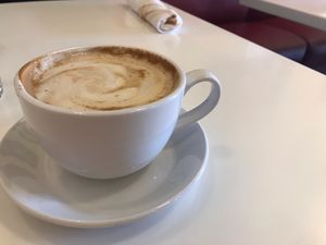 Soy latte.  at A Place at the Table in Raleigh