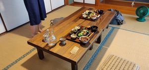 tatami room lunch at Hiyoriya in Yakushima