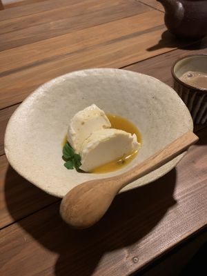 Vegan Panna Cotta and grain coffee (Dinner) at Hiyoriya in Yakushima