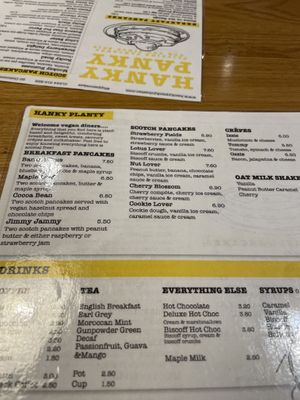 Vegan section (December 2023)  at Hanky Panky Pancakes in Chester