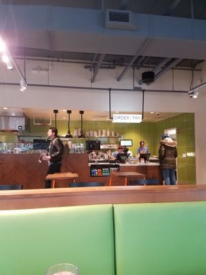 order line in the store at Veggie Grill by Next Level - River North in Chicago