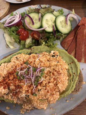 Avocado and Scrambled Tofu toast!  at Preps in Maastricht