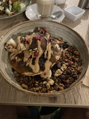 Vegan caramel pancakes  at Preps in Maastricht