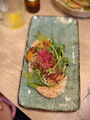 Tempeh flatbread at Preps in Maastricht