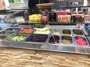 The food bar at Falafel Joe in Graz