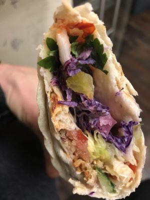 Falafel wrap inside  at Falafel Joe in Graz