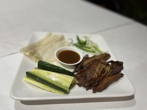 Pecking duck pancakes   at Loving Hut in Mount Gravatt
