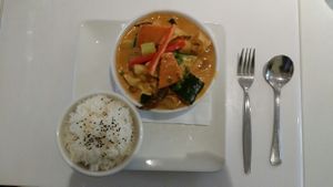 red thai curry at Loving Hut in Mount Gravatt