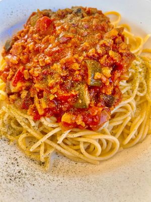 Spaghetti Bolognese  at Loving Hut in Mount Gravatt