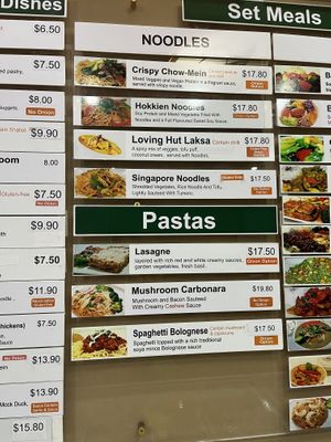 Noodles and pasta menu (November 2024)  at Loving Hut in Mount Gravatt