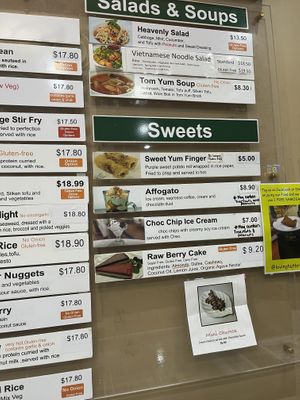 Salads and sweets menu (November 2024)  at Loving Hut in Mount Gravatt