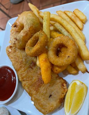 Phish and chips  at Loving Hut in Mount Gravatt