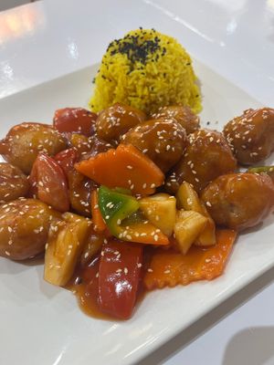 Sweet and sour nuggets  at Loving Hut in Mount Gravatt