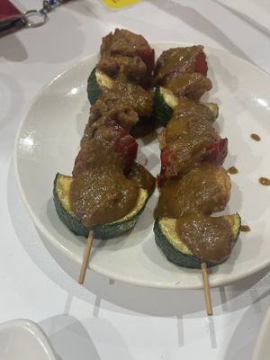 Satay skewer  at Loving Hut in Mount Gravatt