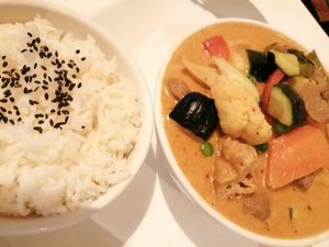 Red Thai Curry with rice at Loving Hut in Mount Gravatt
