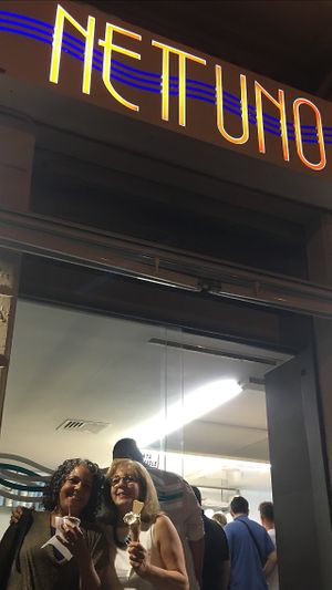 With my sister in law. I’m on the left with the Nutella cup made with rice milk. Delish! at Nettuno in Salerno