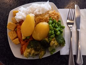 Simple and healthy! This is a typical plate at Pfeiffer in Steyr