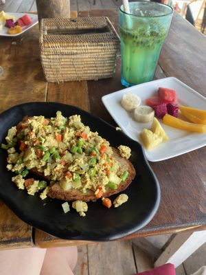 Scrambled tofu  at Bamboo Jam in Koh Rong
