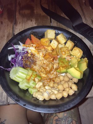 A few forkfuls deep before I took the pic!   at Bamboo Jam in Koh Rong