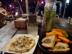 Hummus and Herb lemonade at Bamboo Jam in Koh Rong