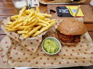 Burger mit Süßkartoffel Patty at Burgerheart in Wurzburg