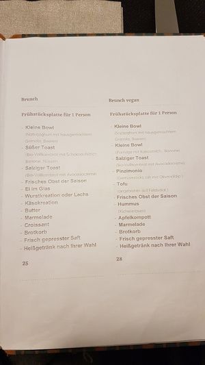 Speisekarte Brunch at Gius La Nonnaglück in Caldaro Sulla Strada Del Vino