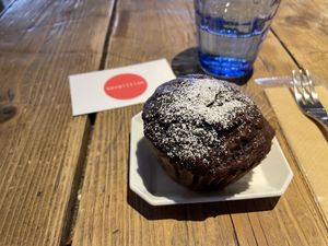 Vegan chocolate banana muffin  at Vermillion - cafe. in Kyoto