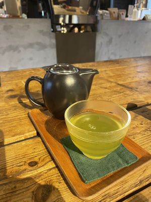 Green tea  at Vermillion - cafe. in Kyoto