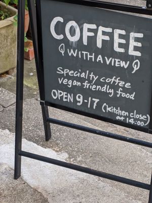 Sign at Vermillion - cafe. in Kyoto