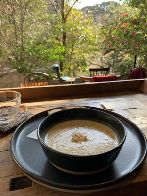 Roast Cauliflower Soup at Vermillion - cafe. in Kyoto