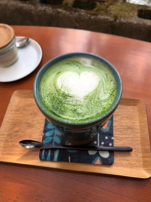Matcha latte at Vermillion - cafe. in Kyoto