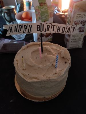 Vegan red velvet birthday cake at Bakelicious  in Navan