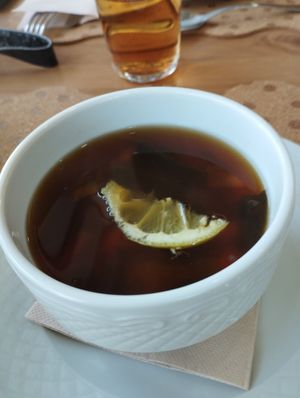 Miso soup at Gomásio in Guimaraes