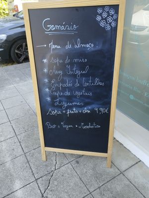 Today s menu at Gomásio in Guimaraes